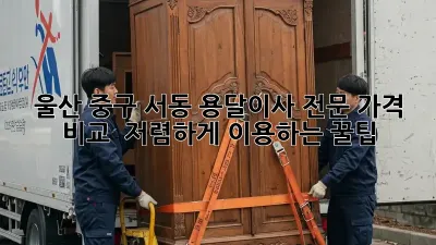 울산 중구 서동 용달이사 전문: 가격 비교 & 저렴하게 이용하는 꿀팁!