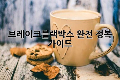 브레이크블랙박스 완전 정복 가이드! 🚗💨