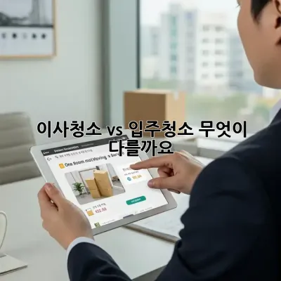 이사청소 vs 입주청소: 무엇이 다를까요?