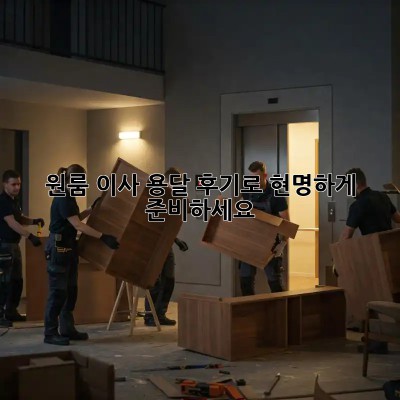 원룸 이사? 용달 후기로 현명하게 준비하세요!