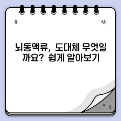 뇌동맥류 요약정보 우선 확인: 증상, 진단, 치료, 예방까지 완벽 가이드